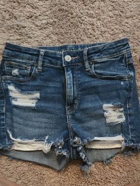 American Eagle Outfitters Distressed Blue Denim Jean Shorts